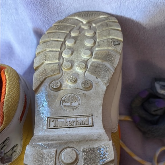 Timberland Kids White and Yellow Shoes - Picture 8 of 8